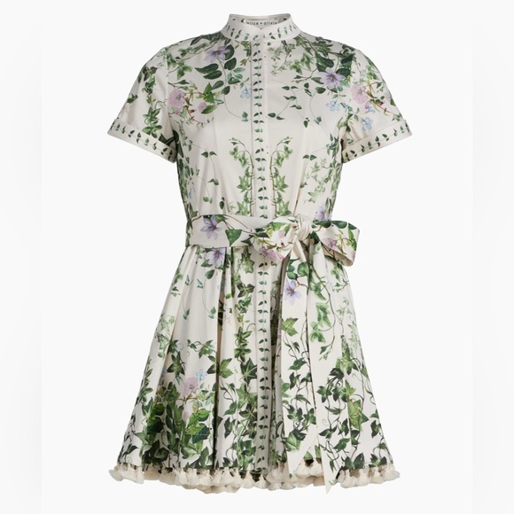 ALICE & OLIVIA Lucy Shirtdress. Ivy Romance Print— NWT Sz 2 - Picture 2 of 11